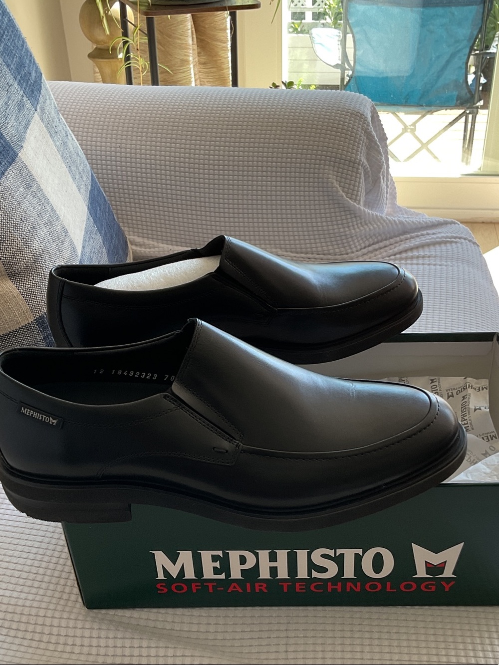 Mephisto Men’s Black Leather Slip-On Loafers